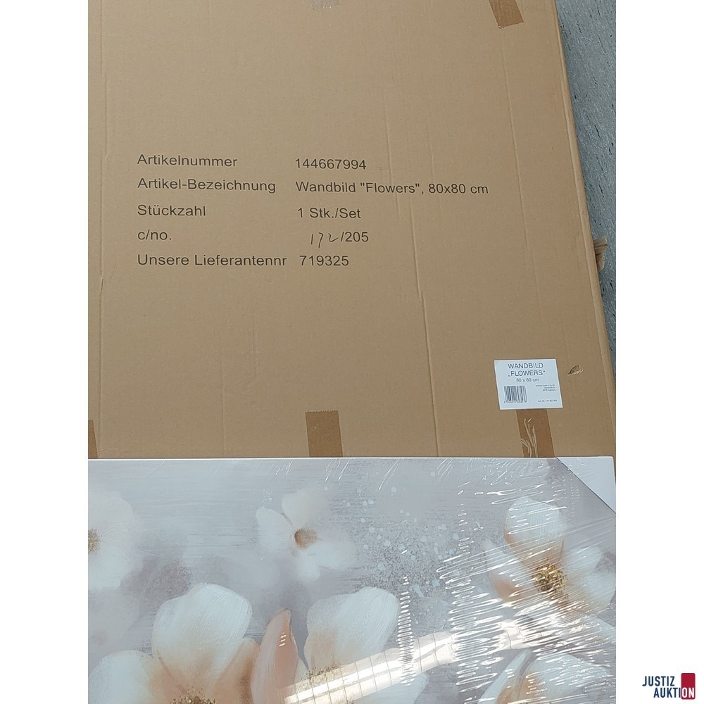 Leinwandbild Flowers Gr&ouml;&szlig;e 80x80 cm in Originalverpackung &ndash; NEU