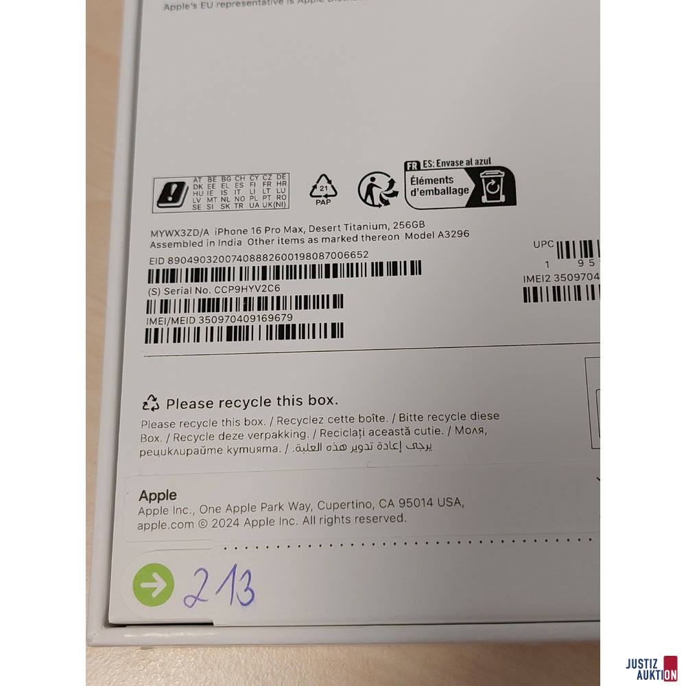 Handy der Marke Apple iPhone 16 Pro Max Desert Titanium&comma; 256GB