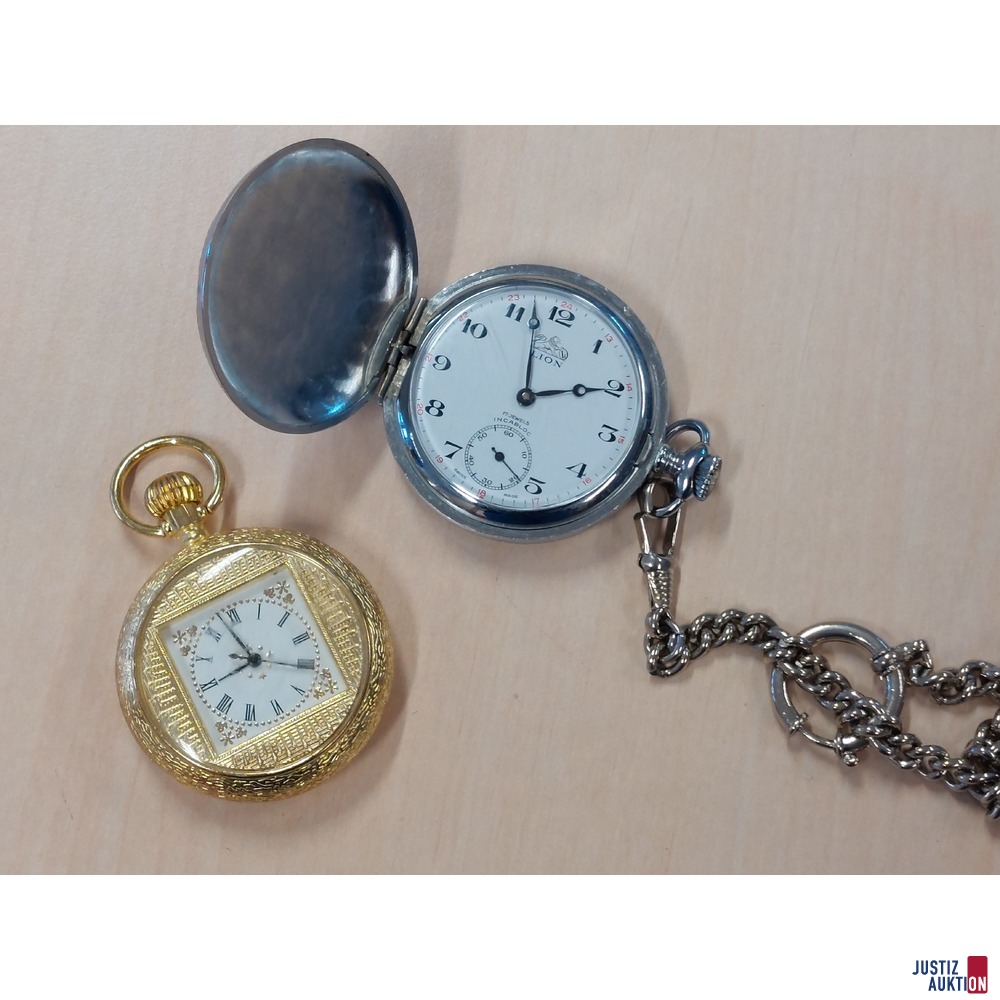 2 Taschenuhren 1x Quartz&comma; 1x Mechanisch&comma; ohne Gew&auml;hr auf Funktion