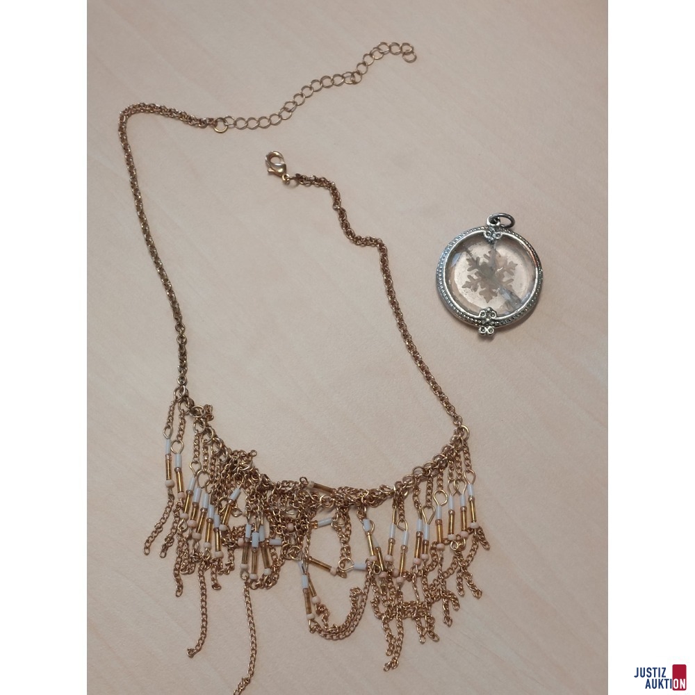 Modeschmuck Collier vergoldet längenverstellbar von 40 cm auf 46 cm