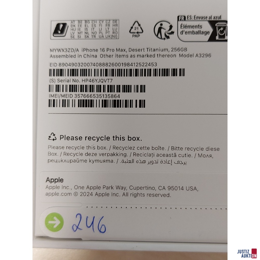 Handy der Marke Apple iPhone 16 Pro Max Desert Titanium&comma; 256GB