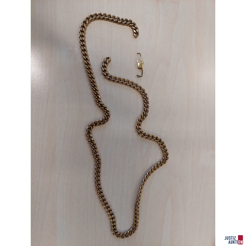 Messingkette vergoldet&comma; defekt