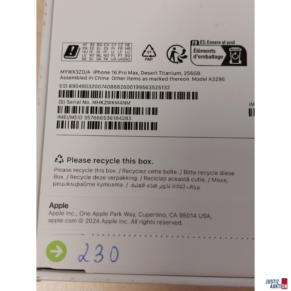 Handy der Marke Apple iPhone 16 Pro Max Desert Titanium&comma; 256GB