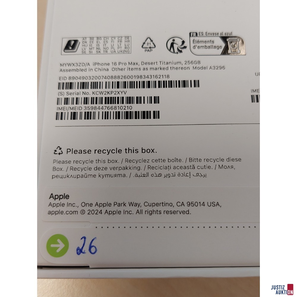Handy der Marke Apple iPhone 16 Pro Max Desert Titanium&comma; 256GB