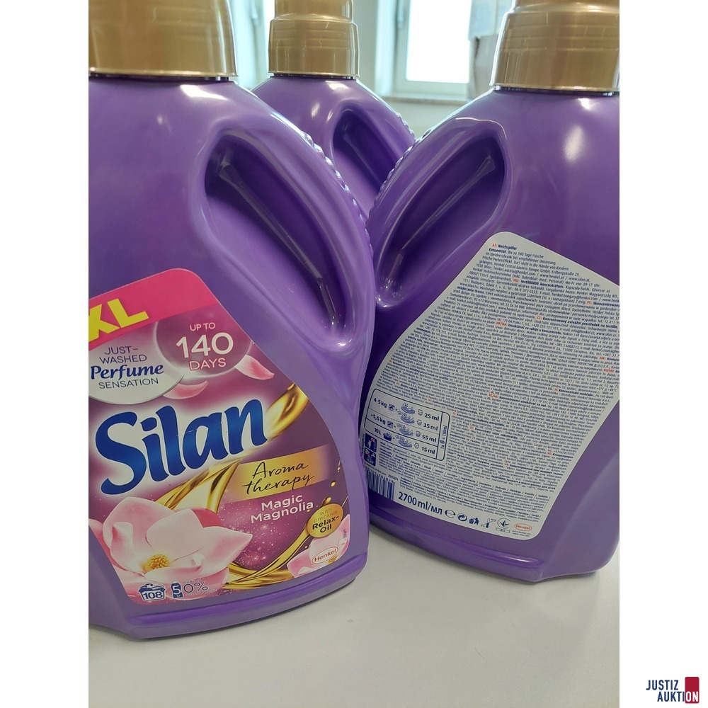 3 Weichspüler der Marke Silan Aroma Therapy u.a.