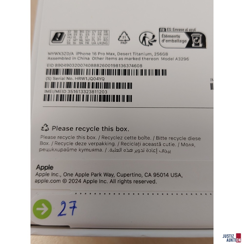 Handy der Marke Apple iPhone 16 Pro Max Desert Titanium&comma; 256GB