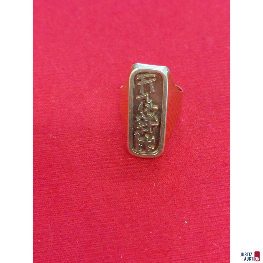 Siegelring mit Symbolik - 14 Karat punziert