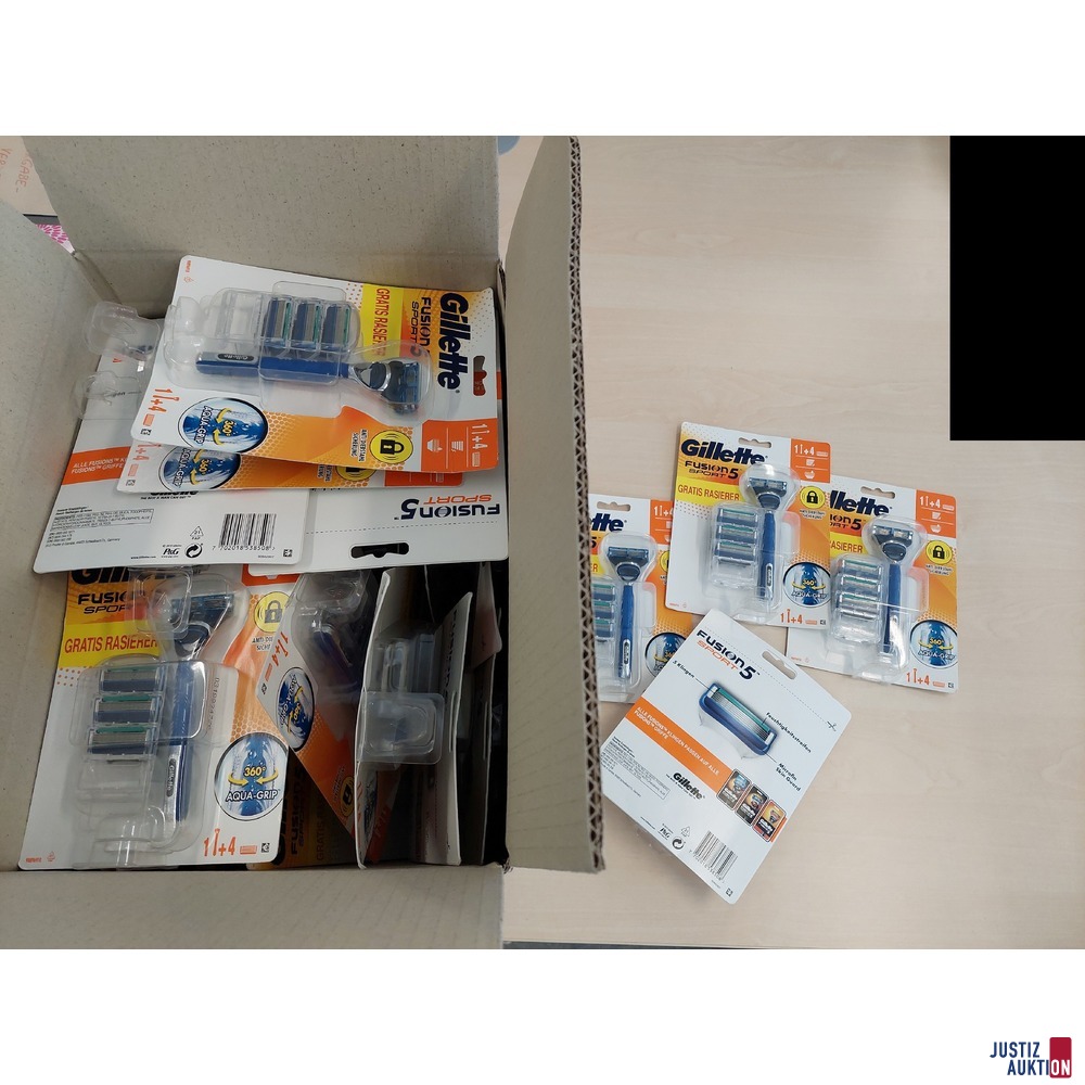 34 Packungen 4er Rasierklingen der Marke Gillete Fusion Sport 5