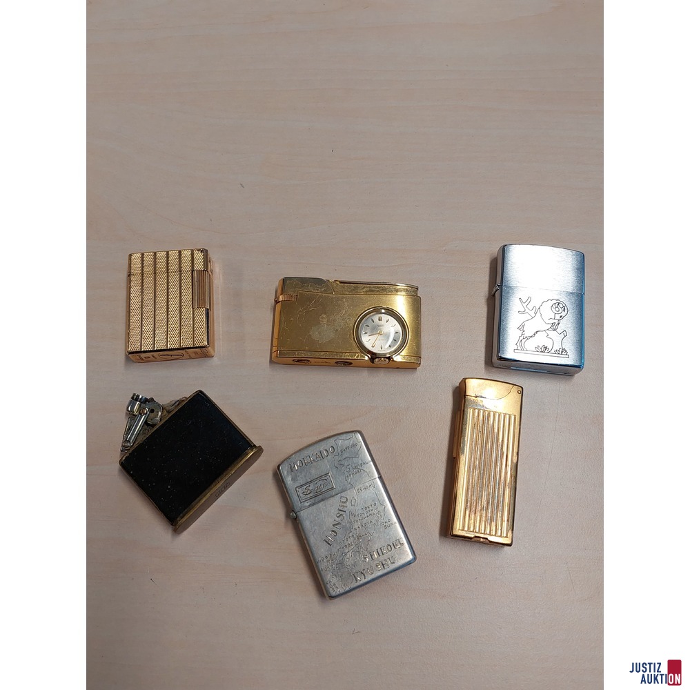 6 diverse Feuerzeuge