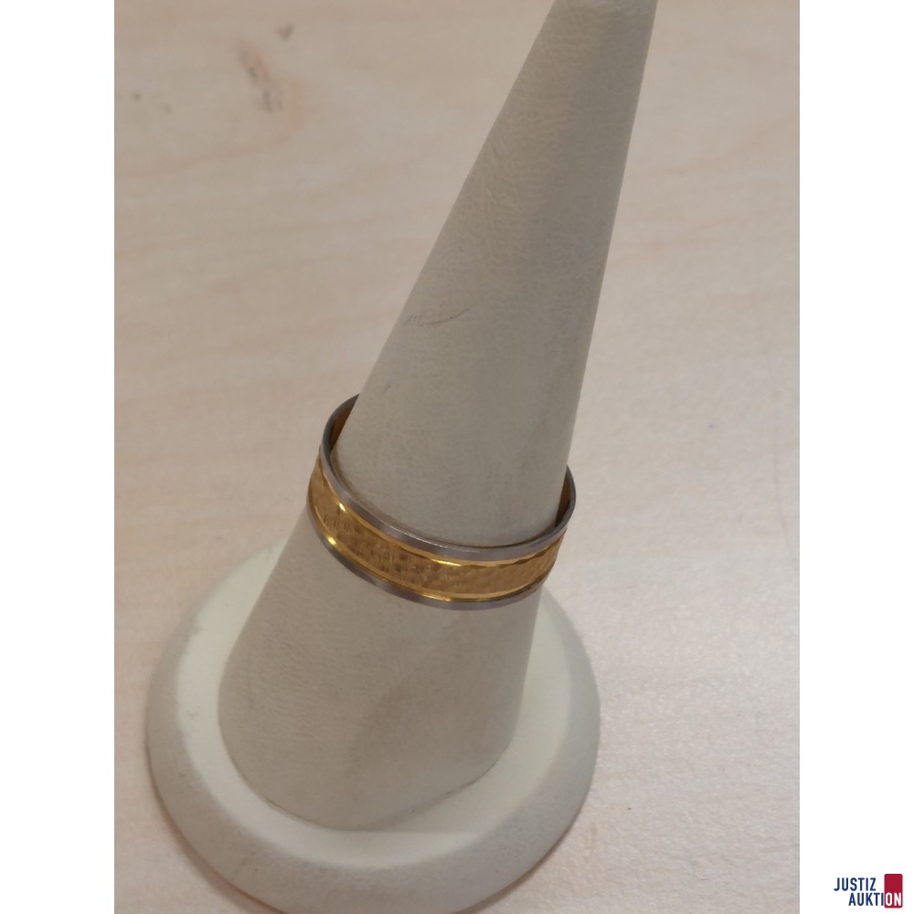 Herren-Ehering Bicolor Wei&szlig;gold&sol;Gelbgold 585&permil; punziert 3&comma;7 g Gr&ouml;&szlig;e 70