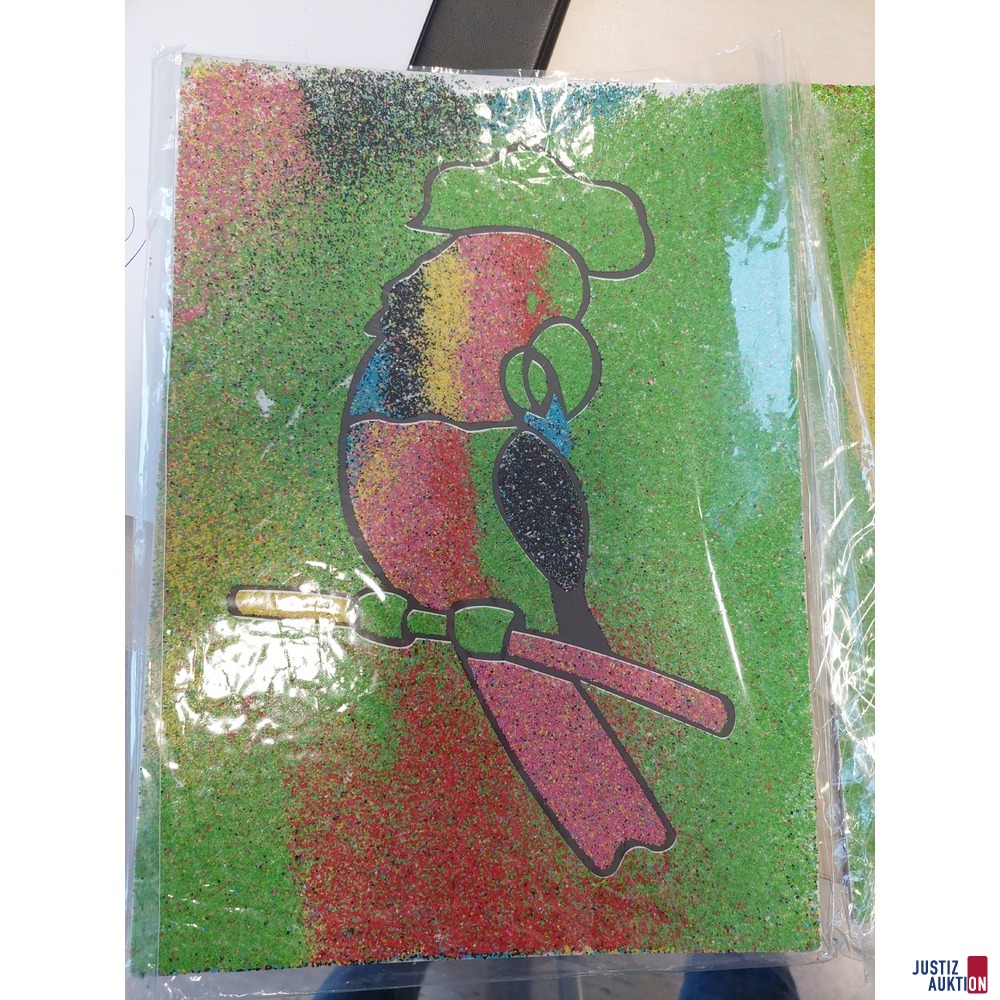 2 Sandkunstbilder auf Karton Gr. 34 x 24 cm