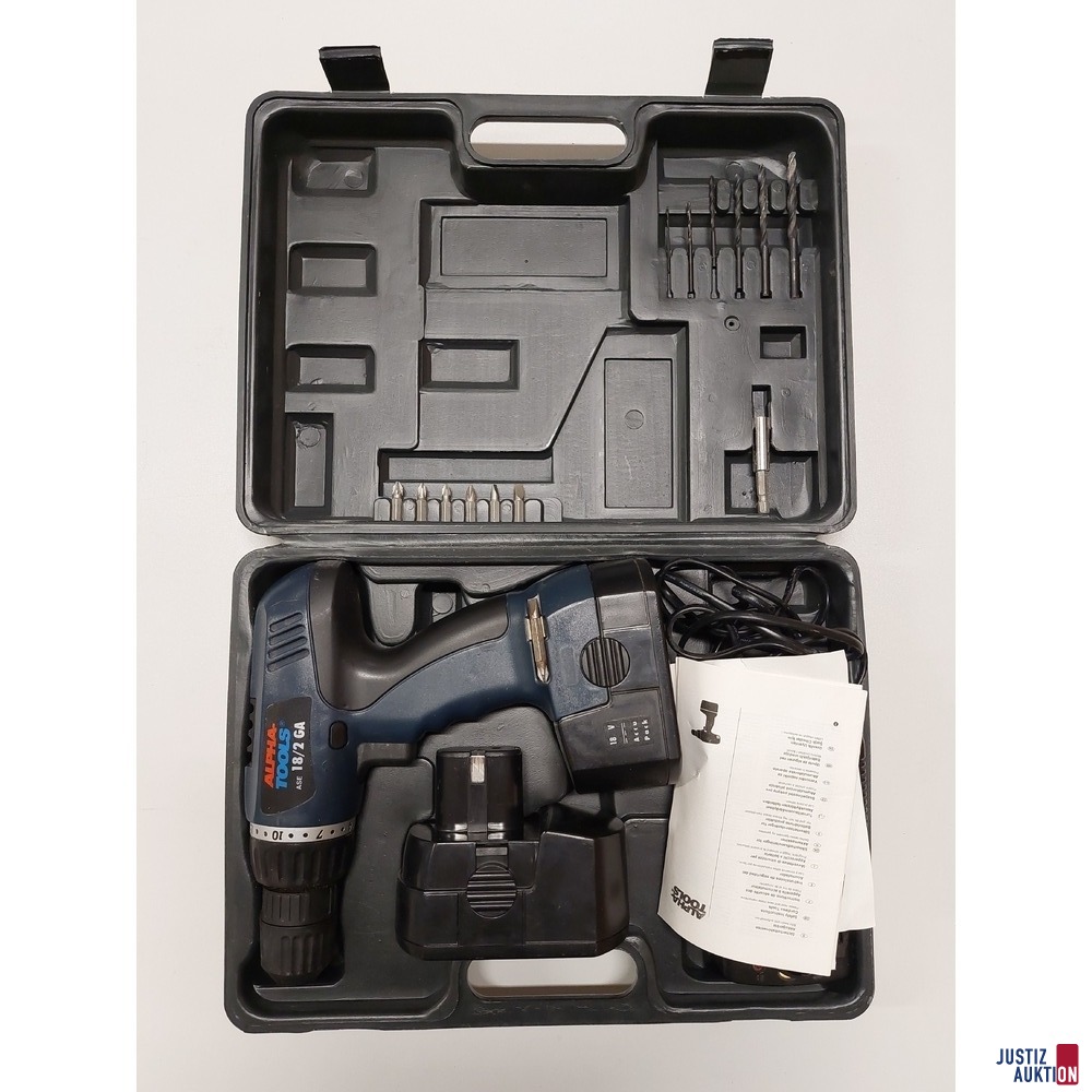 Akku Bohrrschrauber der Marke Alpha-Tools ASE 18/2 GA