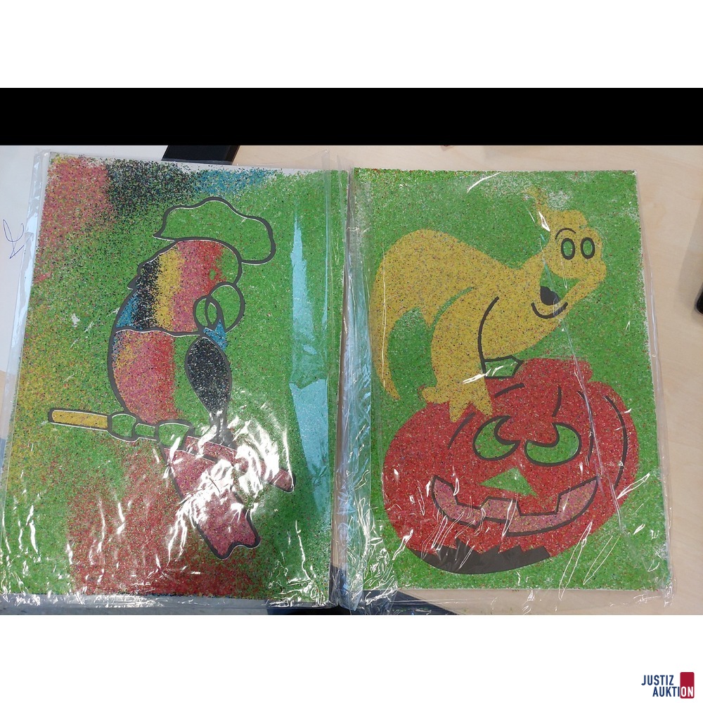 2 Sandkunstbilder auf Karton Gr. 34 x 24 cm