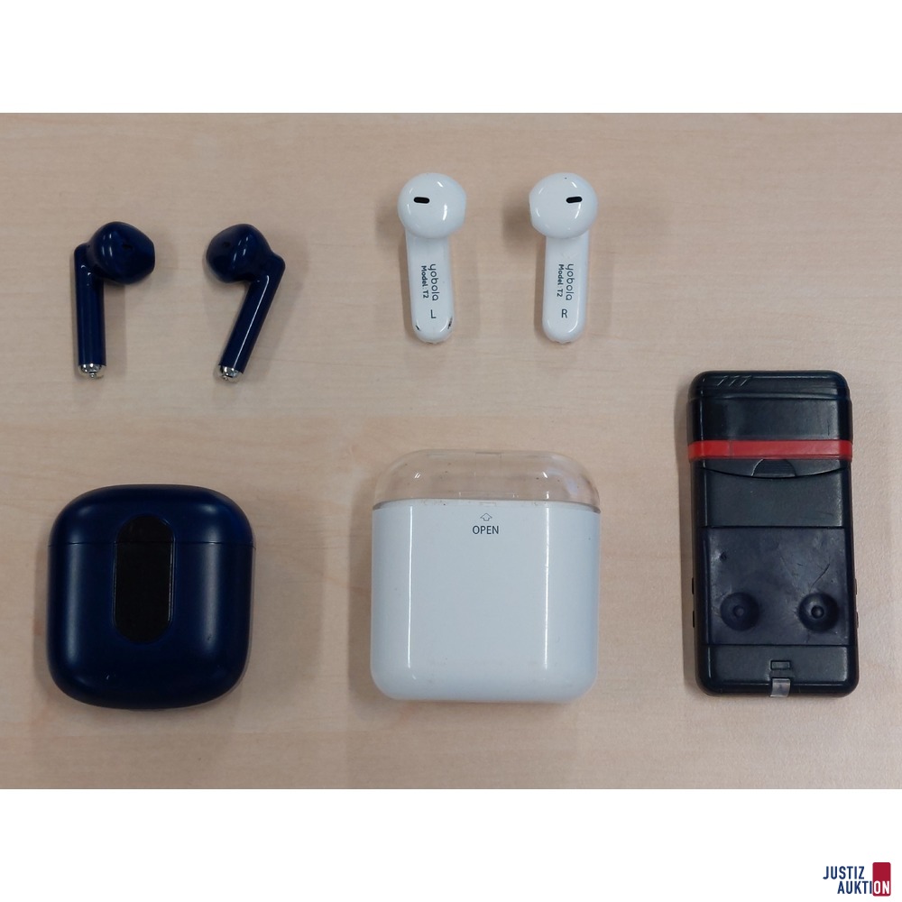 Bluetooth-Kopfhörer Marke unbekannt in Case u.a.