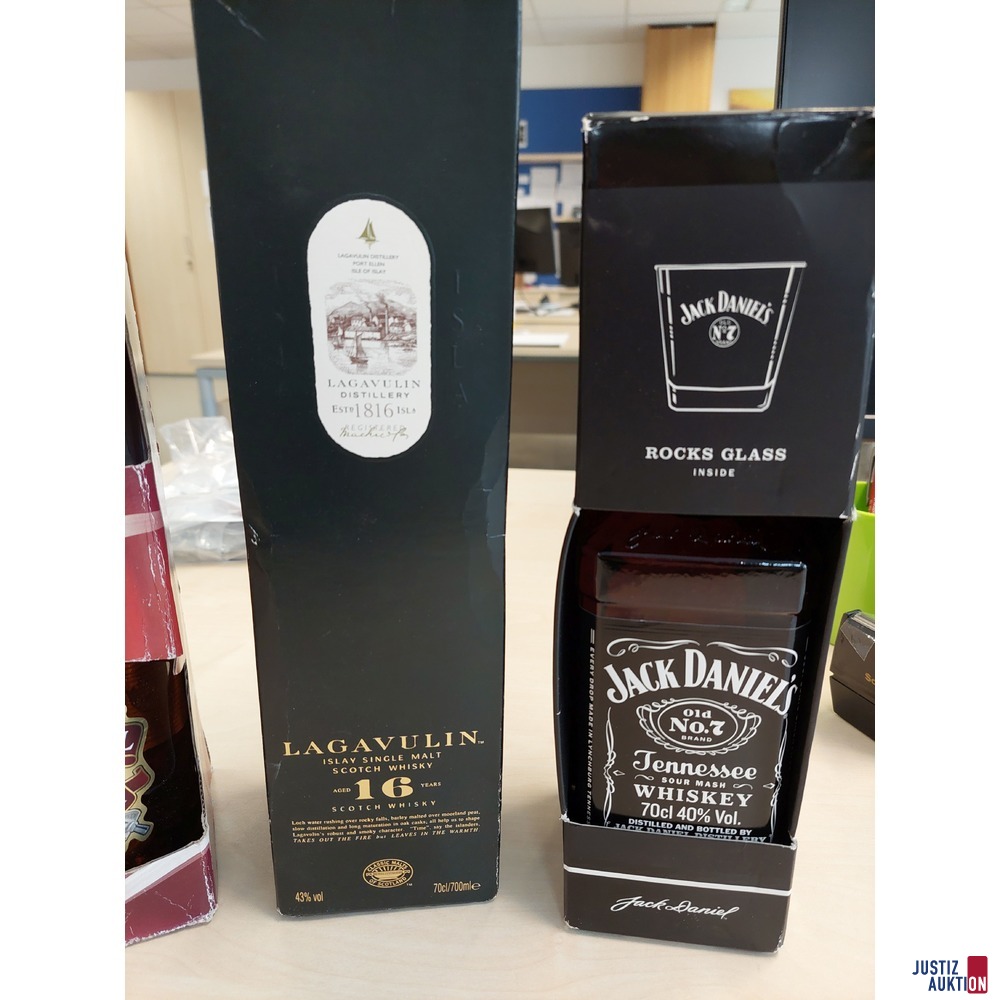 1 Flasche Jack Daniel´s Tennesse Whisky 40% 700 ml u.a