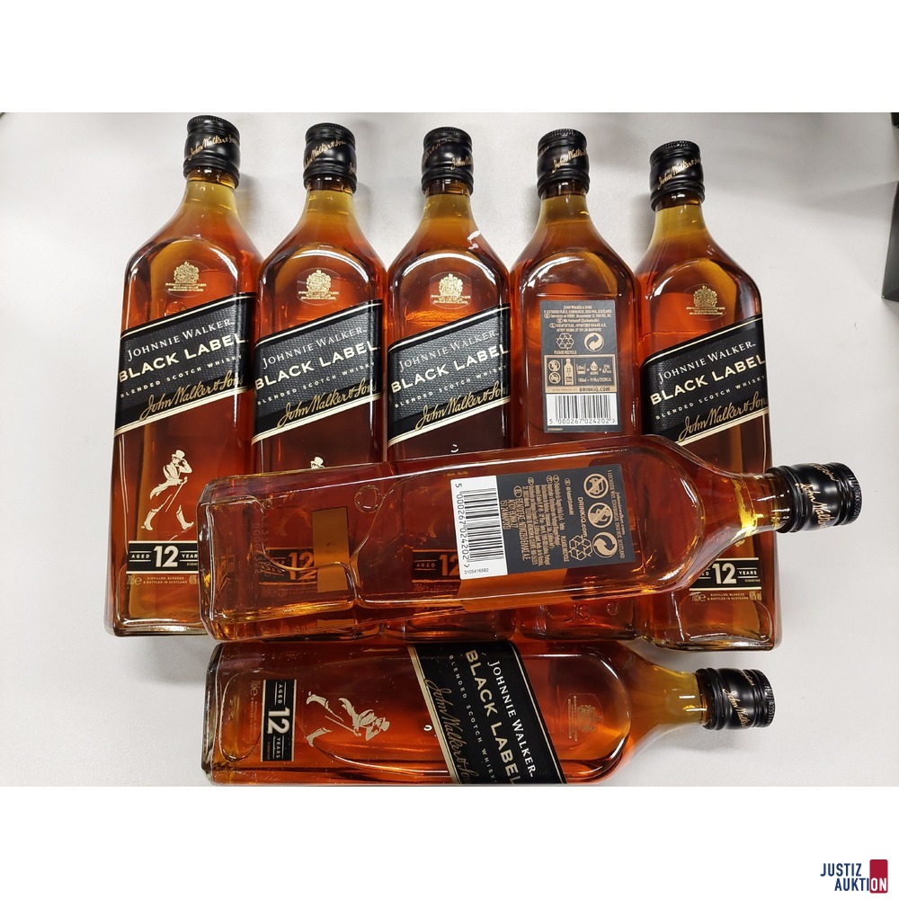 7 Flaschen Johnnie Walker Black Label Blendet Scotch