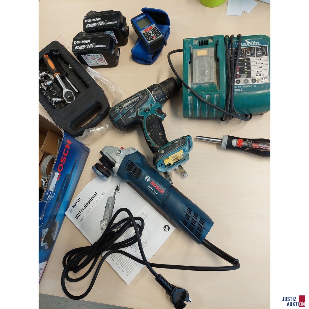 Winkelschleifer der Marke Bosch GWS7-115E u.a.