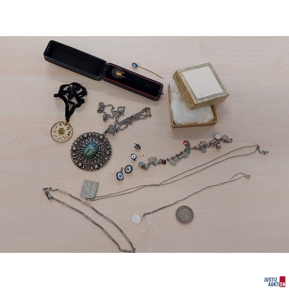 Konvolut Schmuck 800 ‰ Silber