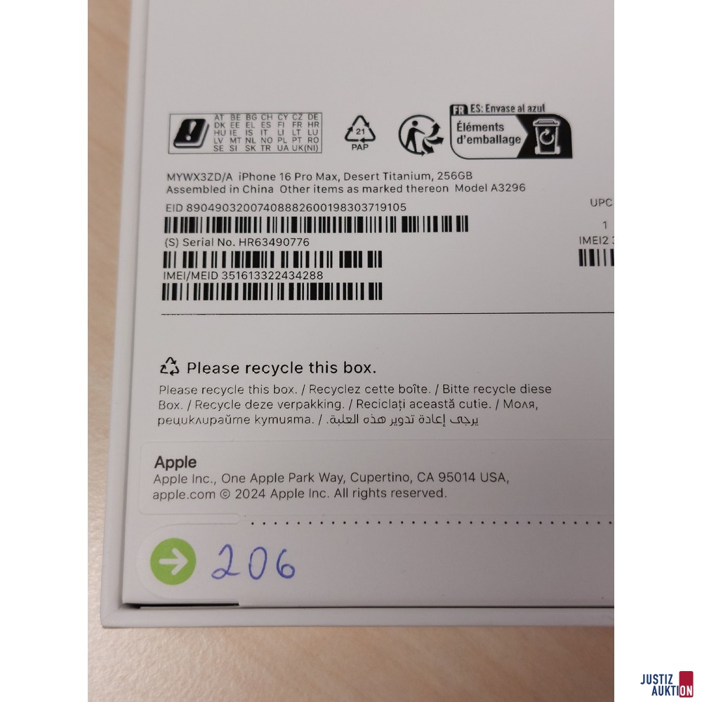 Handy der Marke Apple iPhone 16 Pro Max Desert Titanium&comma; 256GB