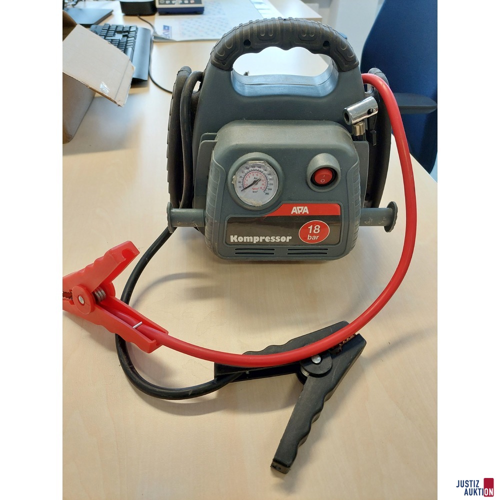 Powerbank mit Kompressor der Marke APA bis 500A Starhilfe&comma; 18 bar