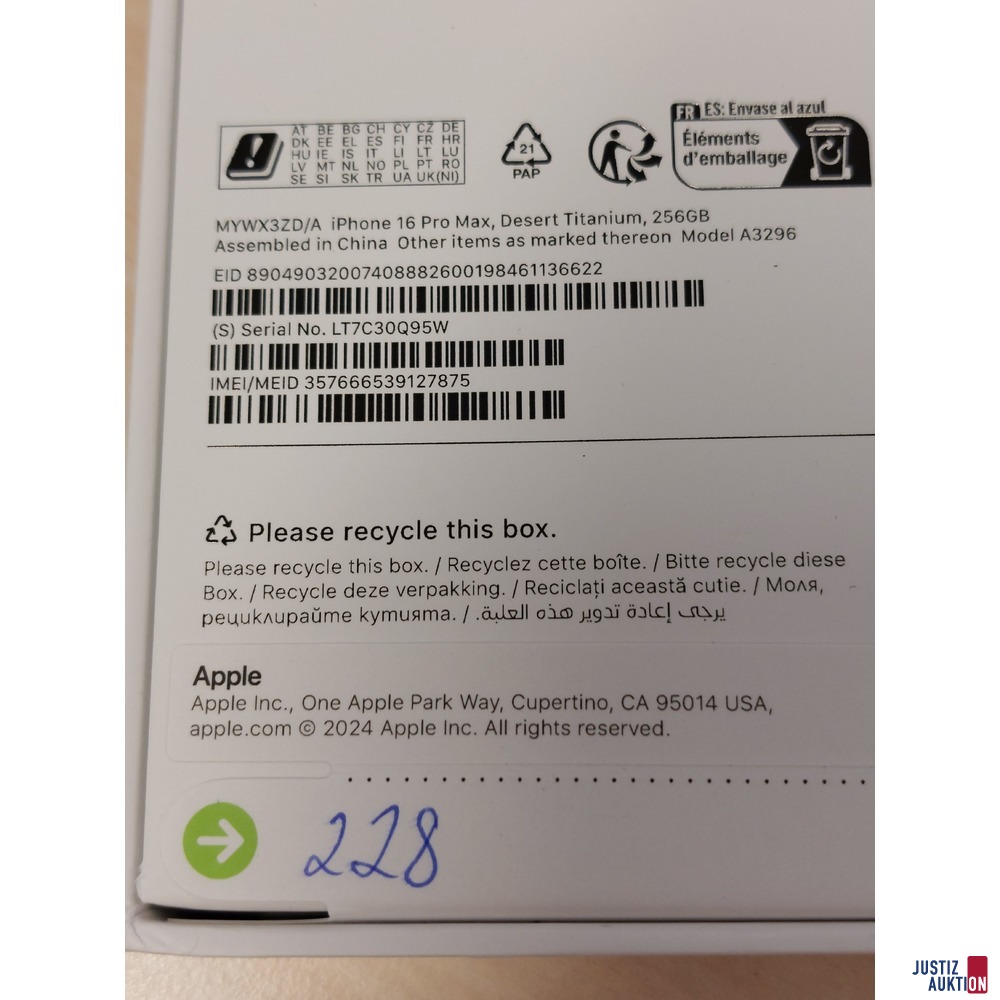 Handy der Marke Apple iPhone 16 Pro Max Desert Titanium&comma; 256GB