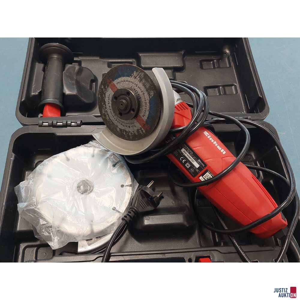Winkelschleifer der Marke Einhell TE-AG 125/750 mit Koffer