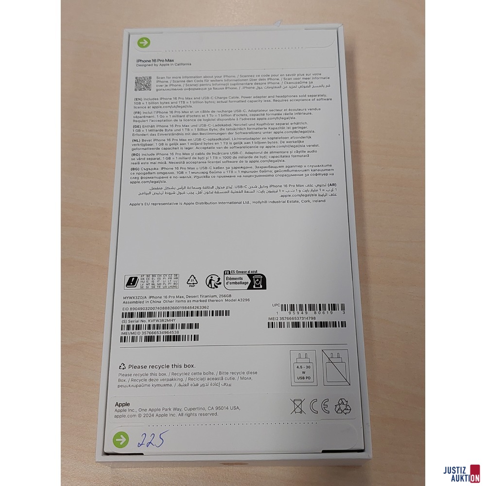 Handy der Marke Apple iPhone 16 Pro Max Desert Titanium&comma; 256GB