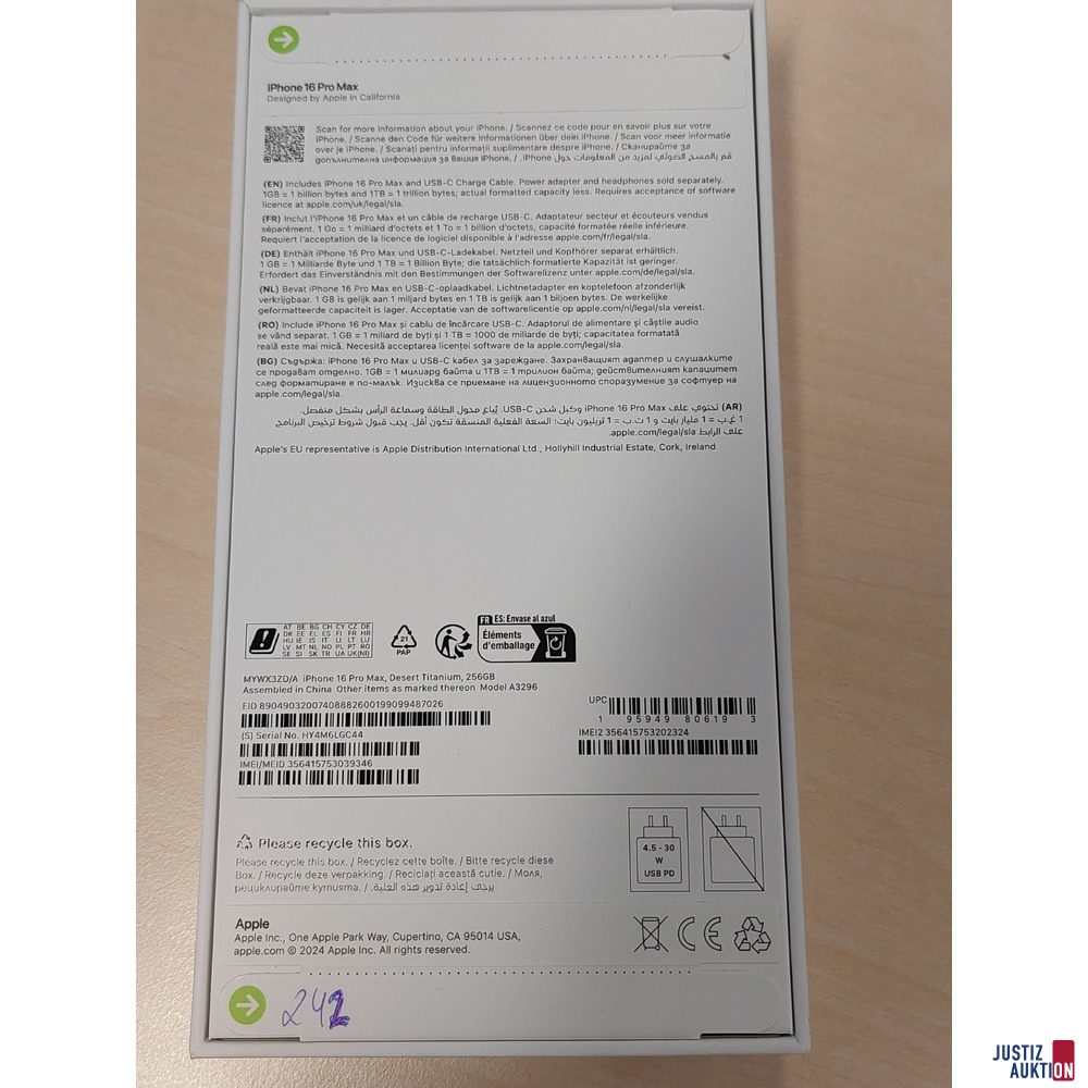 Handy der Marke Apple iPhone 16 Pro Max Desert Titanium&comma; 256GB