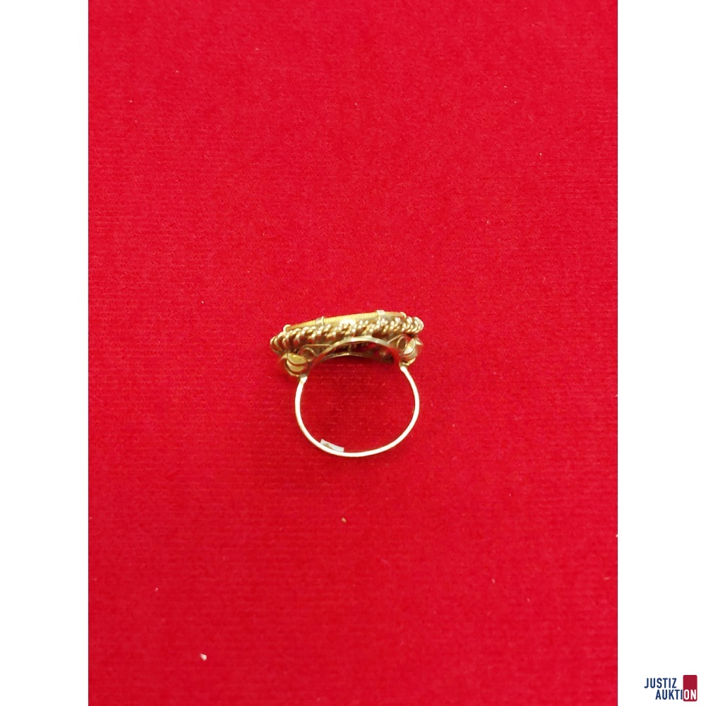 Dukatenring gelbgold 14 Karat punziert mit Amtspunze