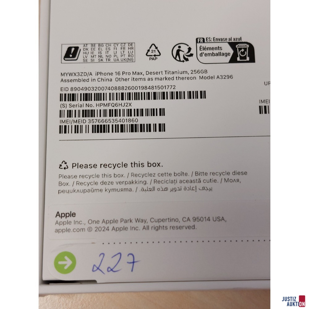 Handy der Marke Apple iPhone 16 Pro Max Desert Titanium&comma; 256GB