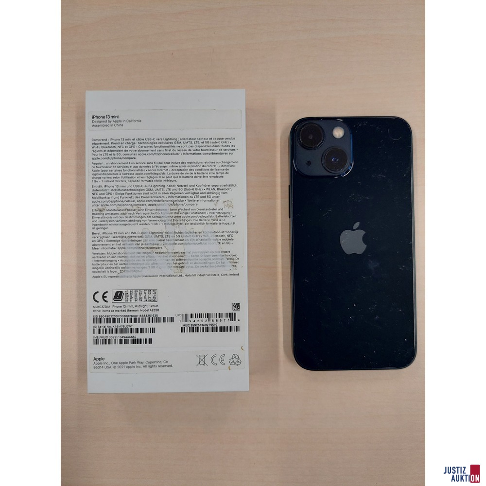 Handy der Marke Apple iPhone 13 Mini Model: A2628