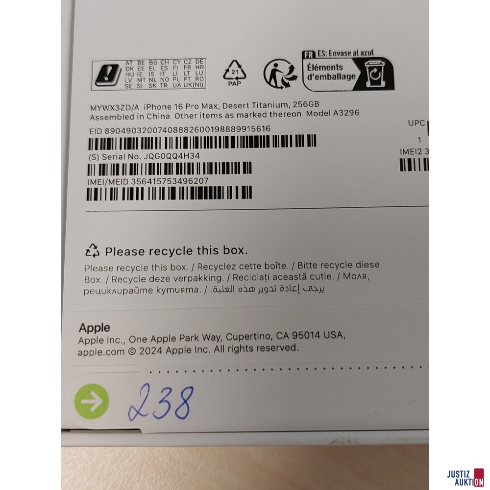 Handy der Marke Apple iPhone 16 Pro Max Desert Titanium&comma; 256GB