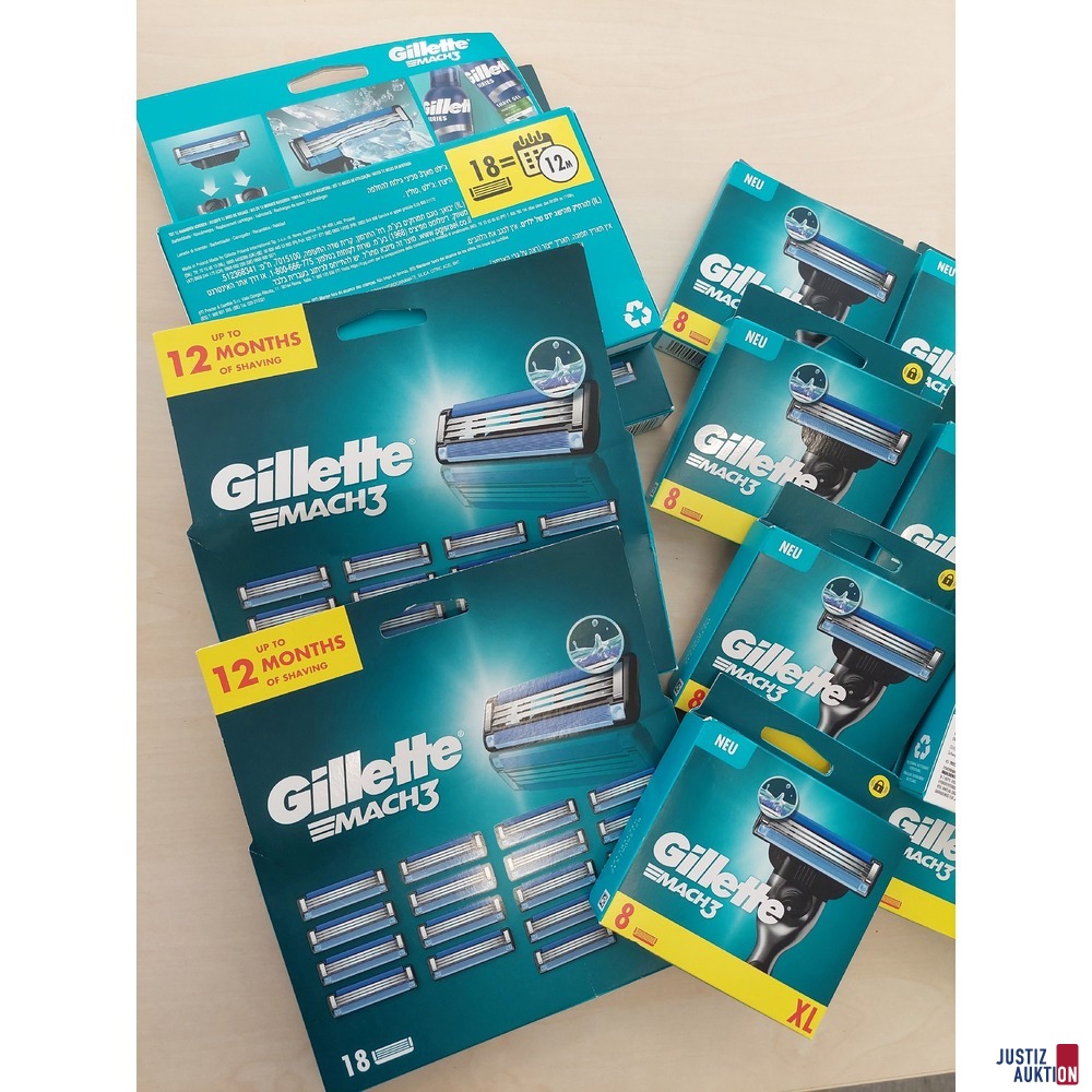 10 8er Packungen Gillette Mach 3 Rasierklingen 4 18er Packungen Gilette Mach 3 Rasierklingen NEU