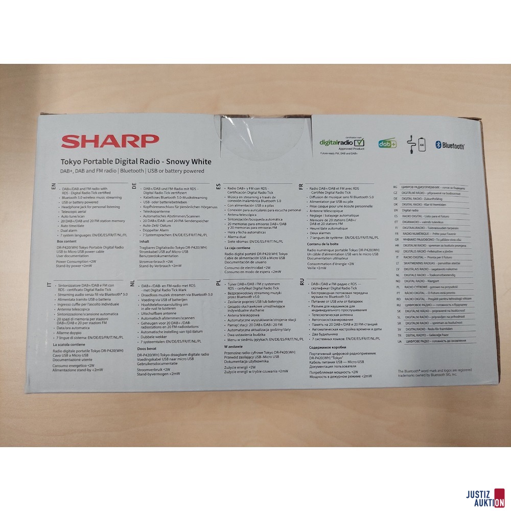 Tragbares Digitalradio der Marke SHARP Tokyo