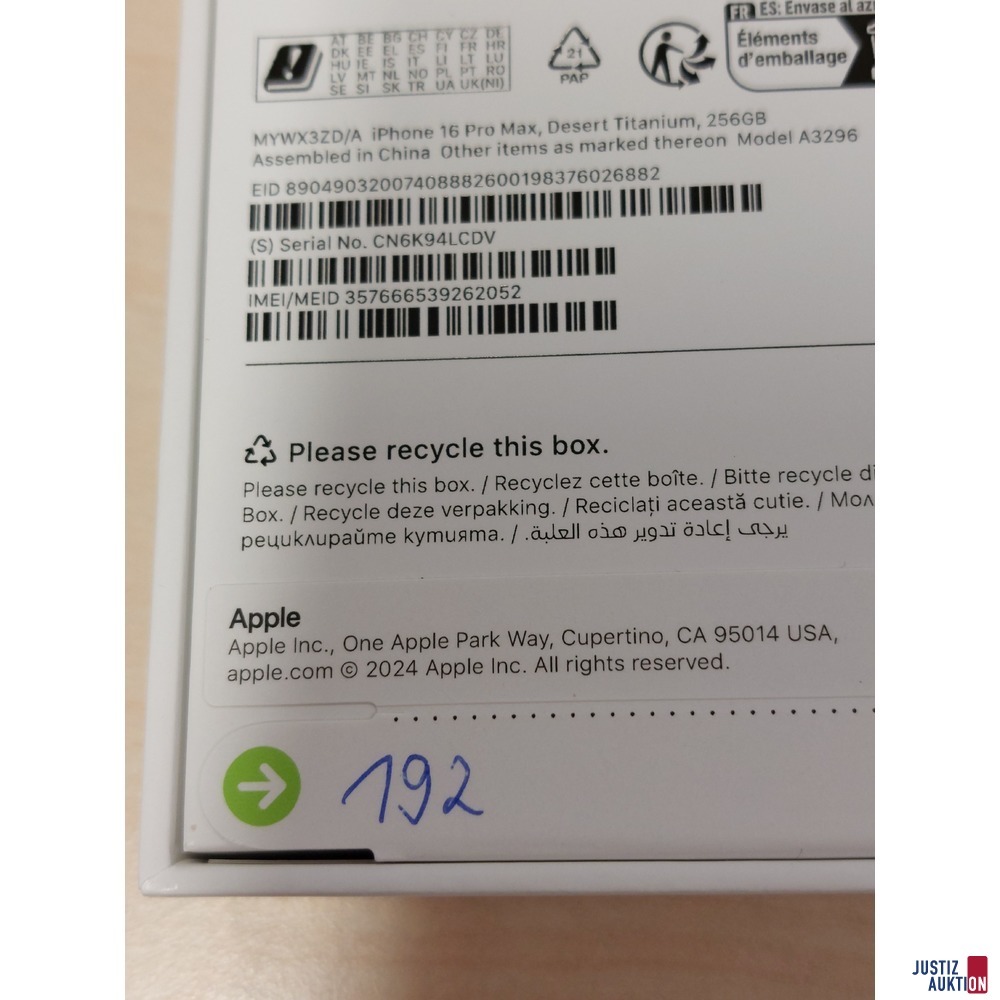 Handy der Marke Apple iPhone 16 Pro Max Desert Titanium&comma; 256GB