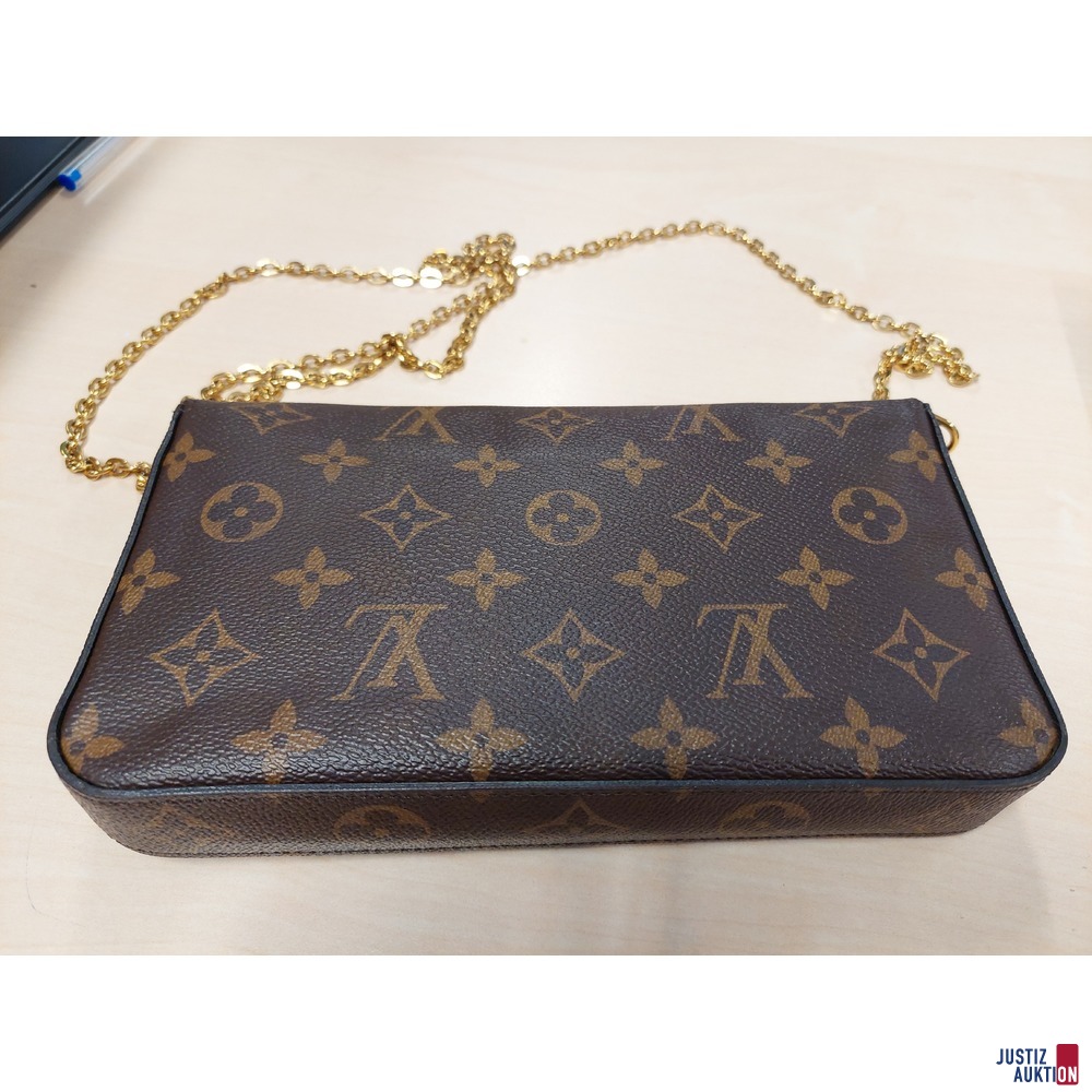 Schultertasche der Marke Louis Vuitton mit Metallkette Pochette Felicie CA4102 Material Monogram Canavas