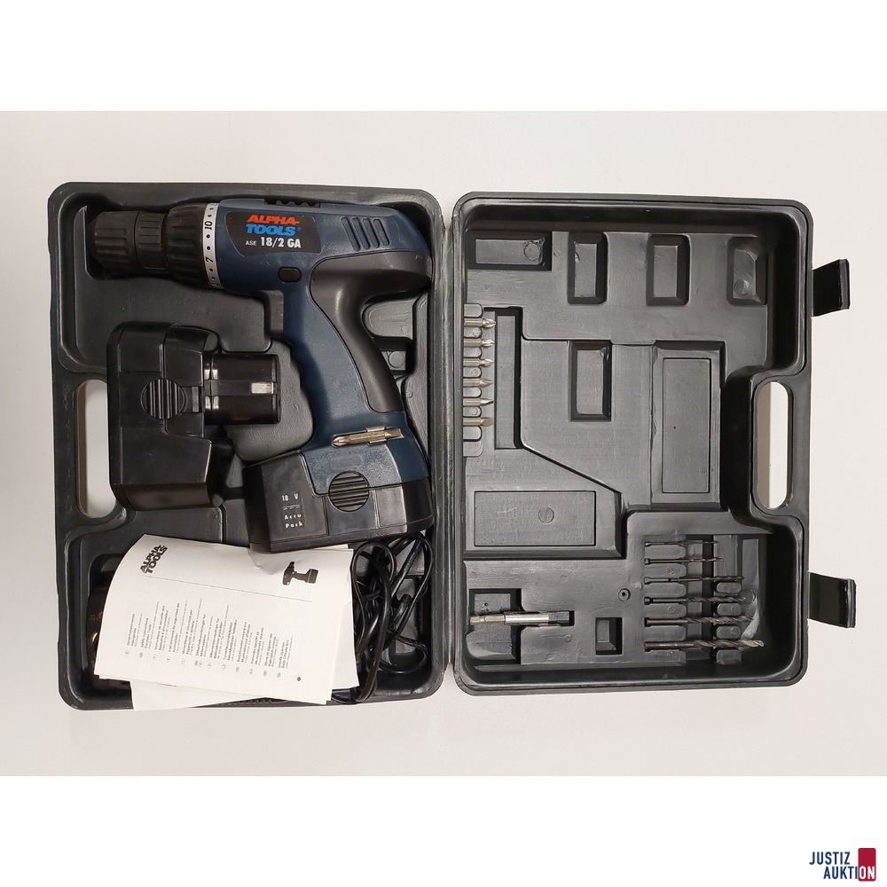 Akku Bohrrschrauber der Marke Alpha-Tools ASE 18/2 GA