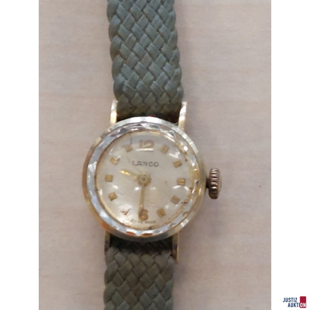 Damenarmbanduhr der Marke Lanco 18 Karat Gelbgold 3,5 g