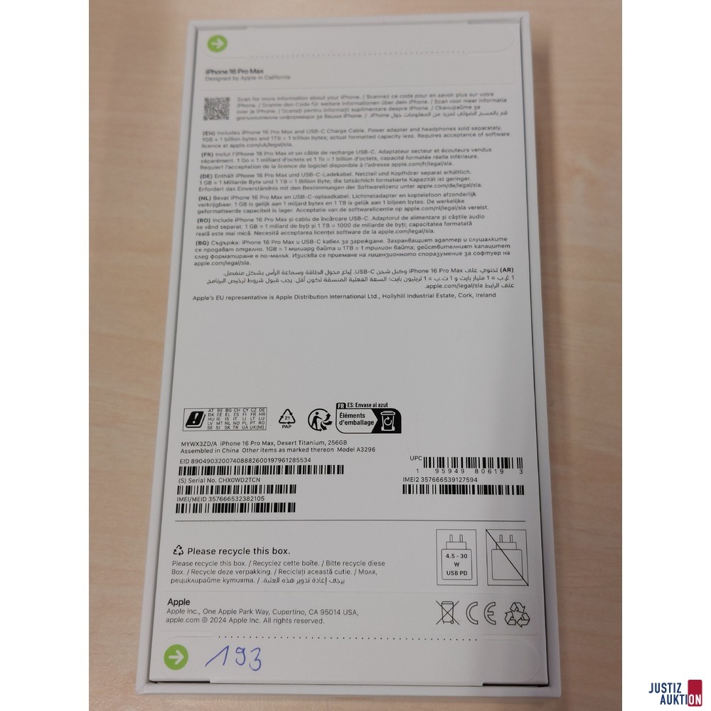 Handy der Marke Apple iPhone 16 Pro Max Desert Titanium&comma; 256GB