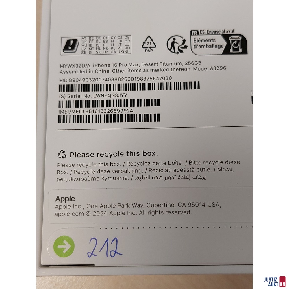 Handy der Marke Apple iPhone 16 Pro Max Desert Titanium&comma; 256GB