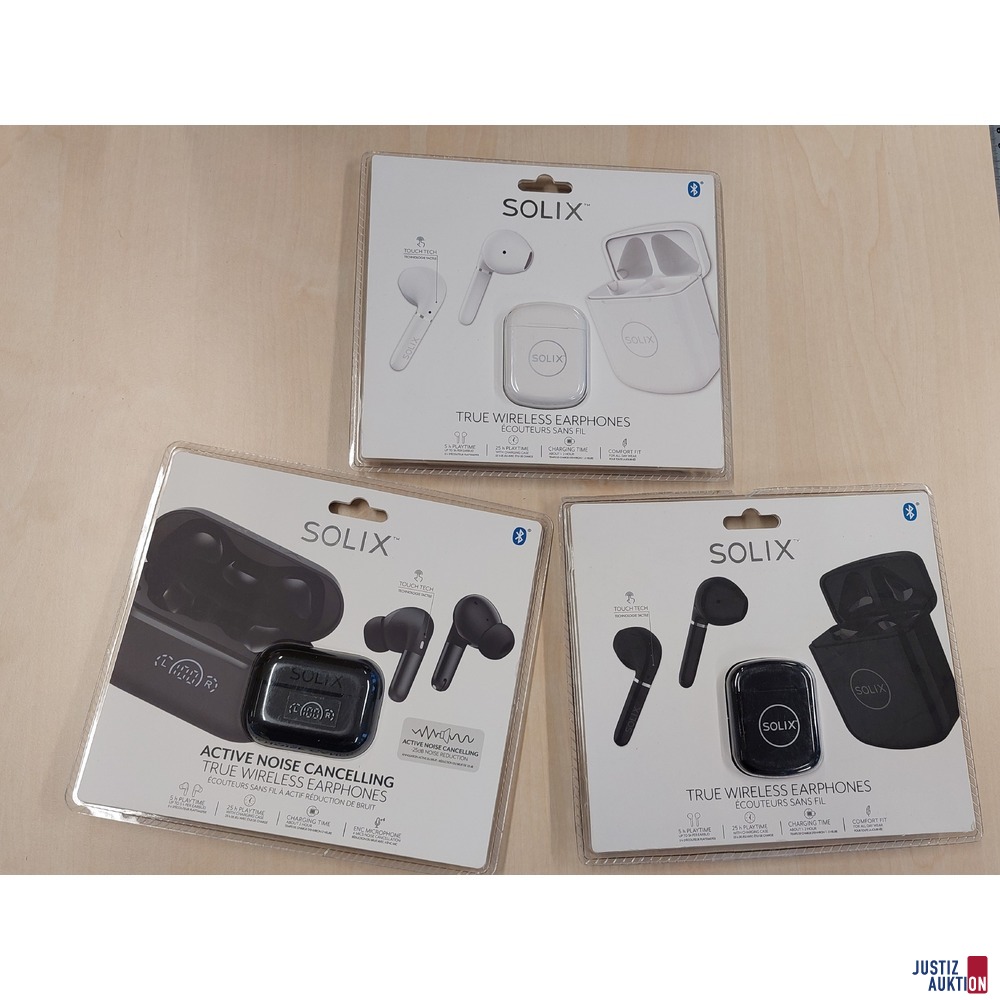 2 kabellose In-Ear-Kopfh&ouml;rer der Marke SOLIX u&period;a&period;