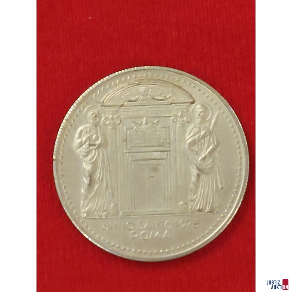 Silbermedaille mit Papst Paul VI 1975 - 800 Silber