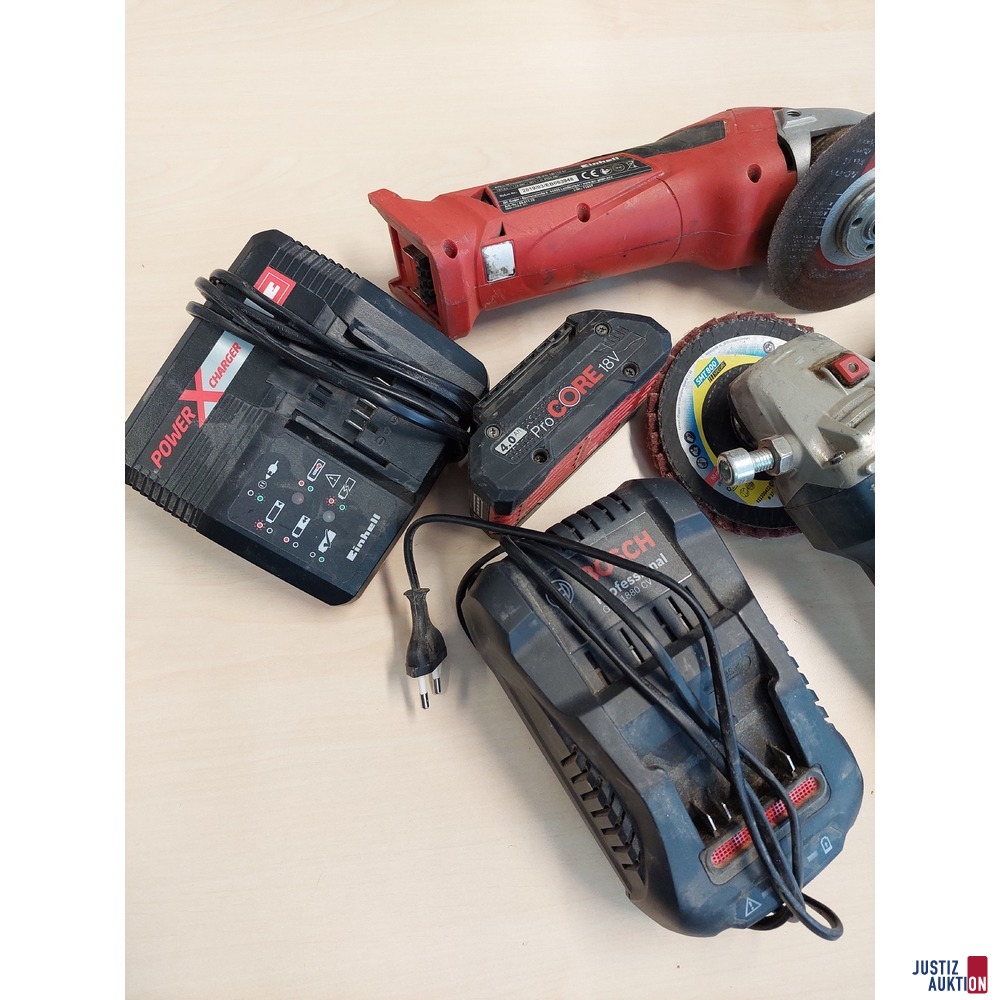 Akku-Winkelschleifer der Marke Einhell TE-AG u&period;a&period;