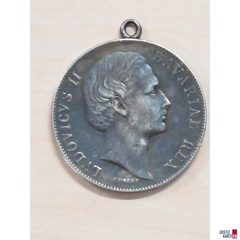 Vereinstaler 1869 Patrona Bavariae gehänkelt