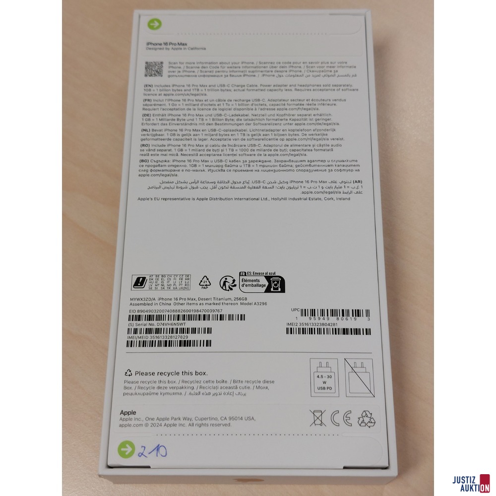 Handy der Marke Apple iPhone 16 Pro Max Desert Titanium&comma; 256GB