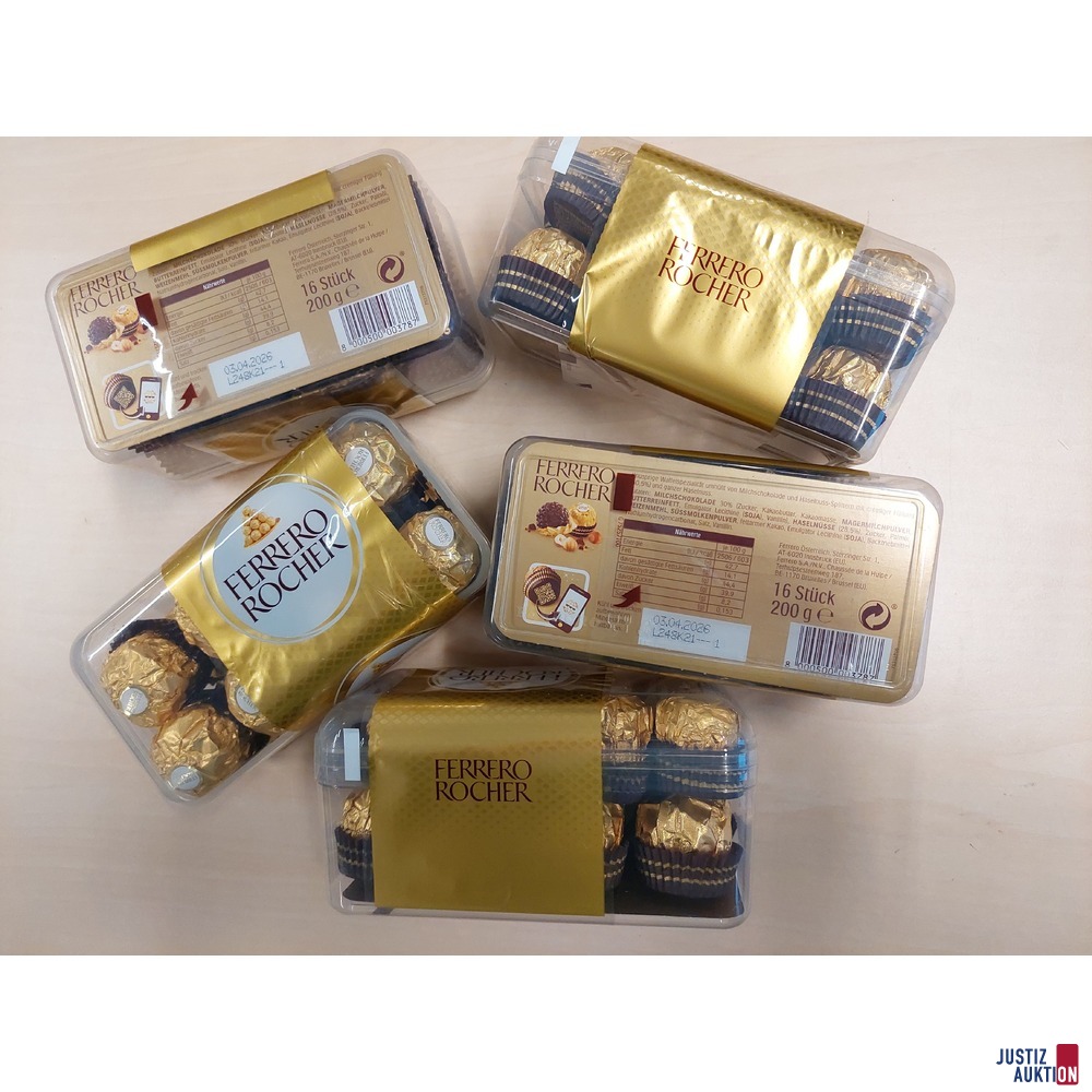 5 x Ferrero Rocher der Marke Ferrero je 16 Stück - 200g