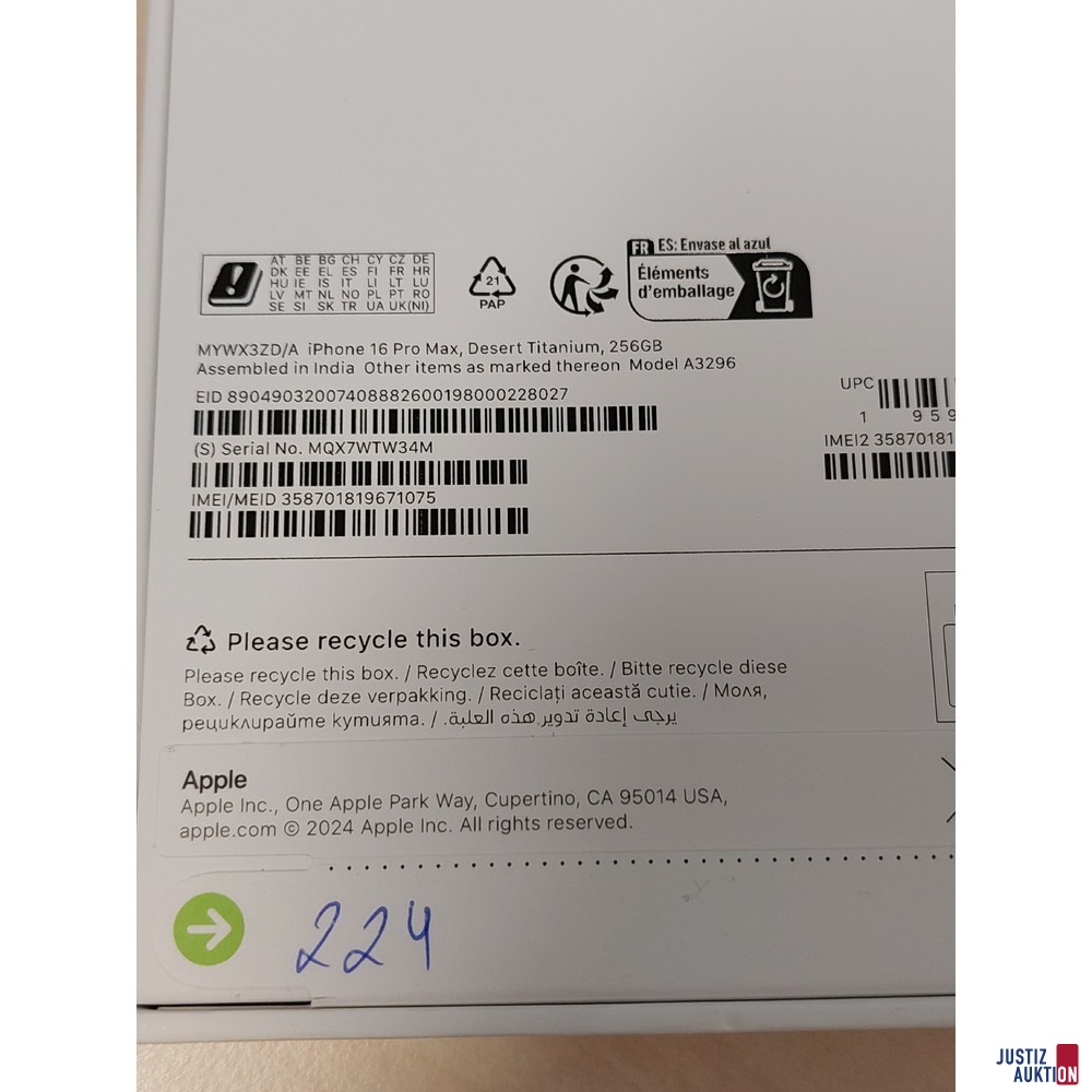 Handy der Marke Apple iPhone 16 Pro Max Desert Titanium&comma; 256GB