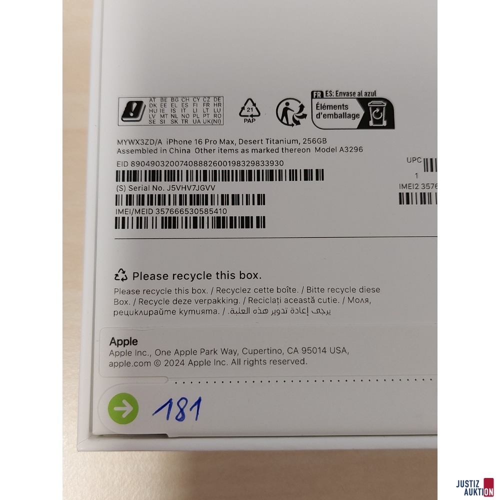 Handy der Marke Apple iPhone 16 Pro Max Desert Titanium&comma; 256GB