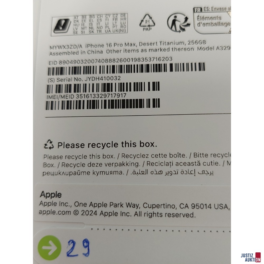 Handy der Marke Apple iPhone 16 Pro Max Desert Titanium&comma; 256GB