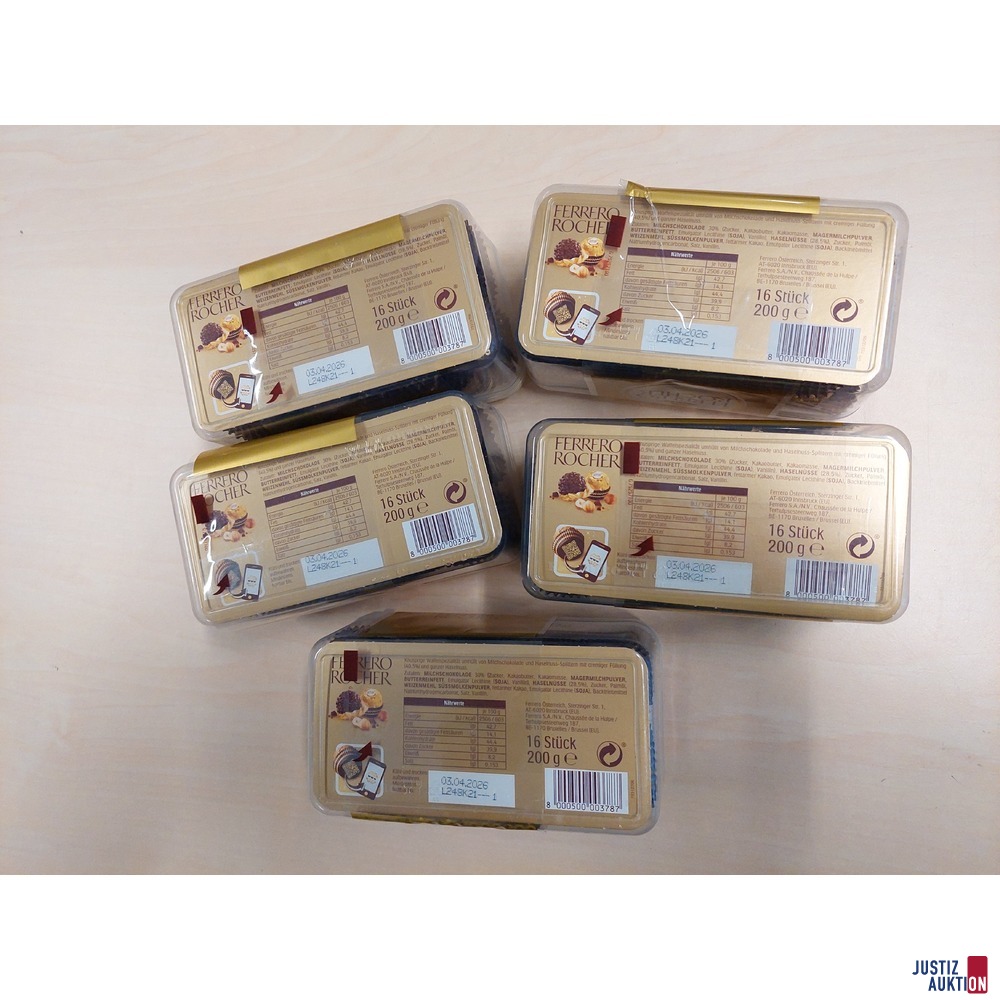 5 x Ferrero Rocher der Marke Ferrero je 16 Stück - 200g